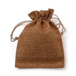 Pandahall elite poliestere imitazione tela da imballaggio sacchetti sacchetti con coulisse, Perù, 18x13cm, 100pcs/scatola