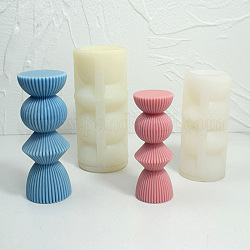 Moules en silicone pour bougies géométriques, pour la fabrication de bougies parfumées, blanc, 6x5.5x13.5 cm