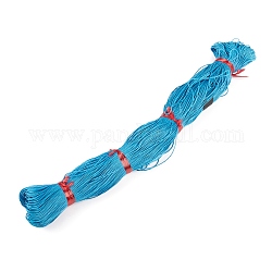 Chinese Waxed Cotton Cord, Macrame Bracelet Necklace Jewelry Making, Deep Sky Blue, 1mm, about 76.55~82.02 yards(70~75m)/small bundle, about 382.76~410.1 yards(350~375m)/big bundle