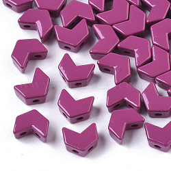 Enlaces de múltiples hilos de aleación pintados con spray, sin plomo y cadmio, para la fabricación de pulseras elásticas de azulejos, flecha, rojo violeta medio, 8x6.5x4.5mm, agujero: 1 mm