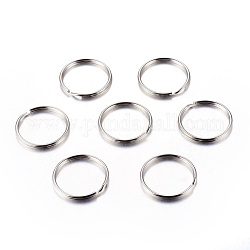 Iron Split Key Rings, Platinum, 25x2.5mm, Inner Diameter: 22mm