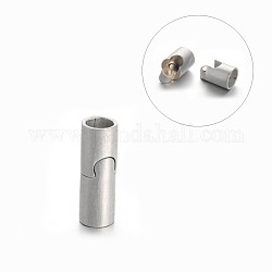 Colonna 304 chiusure magnetiche con superficie opaca in acciaio inossidabile con estremità incollate, colore acciaio inossidabile, 20x7mm, Foro: 5 mm