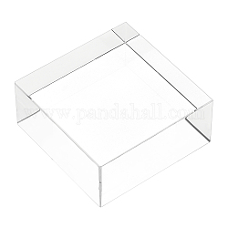 正方形の透明なガラスディスプレイベース  写真の小道具の装飾のため  透明  6x6x2.5~2.7cm