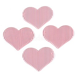 Полоски из ацетата целлюлозы (смолы), сердце, ярко-розовый, 29x37x2 мм, отверстие : 1.4 мм