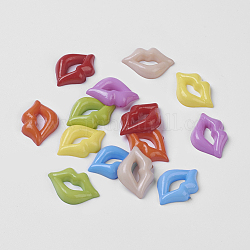 Acrylic Lip Shaped Cabochons, for Valentine's Day, Mixed Color, 21x14x4mm