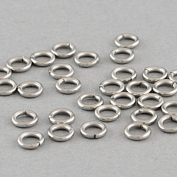 304 in acciaio inox anelli di salto aperto, colore acciaio inossidabile, 8x1.2mm, diametro interno: 5.6mm
