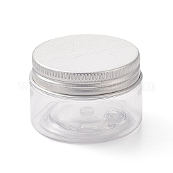 (venta de liquidación defectuosa: tapa rayada), Envases de plástico transparente, con cubierta de aluminio, columna, Claro, 5x3.3 cm, capacidad: 30ml (1.01fl. oz)