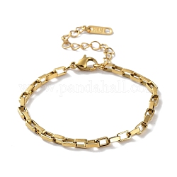 316 bracelet chaîne box en acier inoxydable chirurgical, bracelet à chaîne à maillons rectangulaires, or, 5-7/8 pouce (15 cm)