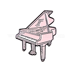 Music Theme Enamel Pins, Alloy Brooch, Piano, Packaging: 60x40mm