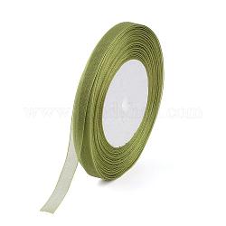 Organza Ribbon, Yellow Green, 3/8 inch(10mm), 50yards/roll(45.72m/roll), 10rolls/group, 500yards/group(457.2m/group)