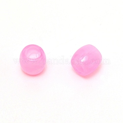 Resina cuentas grandes hoyos, barril, rosa perla, 11.5x11mm, agujero: 6 mm, aproximamente 49 unidades / 32 g