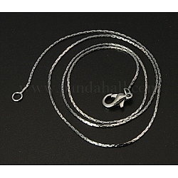 Латуни ожерелья, платина, Размер : шириной около 1 мм , 17.7 дюйм в длину