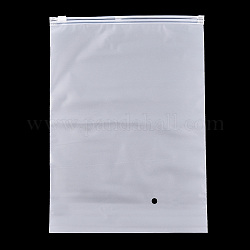Матовые полиэтиленовые пакеты для хранения ювелирных изделий с застежкой-молнией, портативные мешочки-органайзеры для ювелирных изделий, прямоугольные, белые, 30.5x21.7x0.02 см