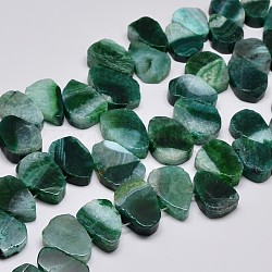 Natural Dyed Agate Nuggets Bead Strands, Teal, 18~30x13~23x10mm, Hole: 1mm, about 16.1inch