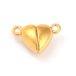 Corchetes magnéticos de aleación, corazón, dorado, 15x9.5x6mm, agujero: 1.5 mm