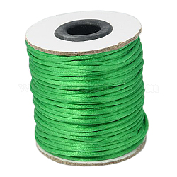Filo di nylon, cordoncino in raso, per la fabbricazione di gioielli di perline, annodatura cinese, verde mare medio, 2mm, circa 50 yard / roll (150 piedi / roll)