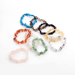Bracelets extensible avec perles en pierre précieuse, pierre mixte naturelle et synthétique, 45mm