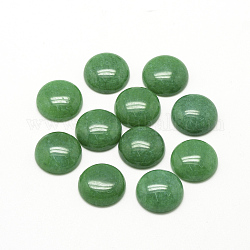 Cabochons de jade blanc naturel, teinte, demi-rond / dôme, vert de mer, 8x4mm