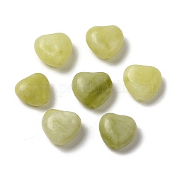 Jade xinyi naturel / perles de jade du sud chinois, cœur, 9.5~10x10~11x5~5.5mm, Trou: 1~1.2mm