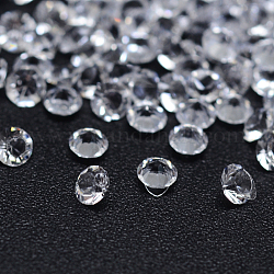 Glass Rhinestone Cabochons, Flat Back, Grade A, Back Plated, Faceted, Half Round, Crystal, 4.6~4.8mm, about 1440pcs/bag