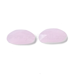 Cabochons en verre, facette, ovale, perle rose, 10x18x4.5mm