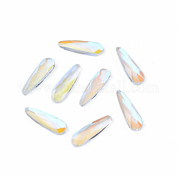 Cabujones de cristal de rhinestone, accesorios de la decoración del arte del clavo, facetados, lágrima, claro ab, 10x3x1.5mm