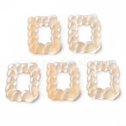 Imitation Jelly Resin Pendants, Imitation Gemstone, Rectangle, Navajo White, 31x24.5x5.5mm, Hole: 1.4mm