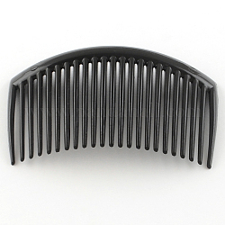 Accessori per capelli reperti capelli pettine di plastica, nero, 50.5~51x82.5~83x4mm