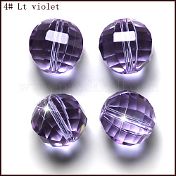 Abalorios de cristal austriaco de imitación, aaa grado, facetados, redondo, lila, 10mm, agujero: 0.9~1 mm