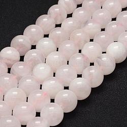 Natürlichen Rosenquarz Perlen Stränge, Runde, 8~8.5 mm, Bohrung: 1 mm, ca. 46 Stk. / Strang, 15 Zoll (38 cm)