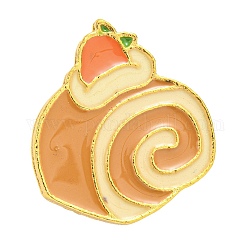 食べ物をテーマにしたエナメルピン  バックパックの服のための黄金の合金のブローチ  イチゴのロールケーキ  食べ物  21.5x23x1.5mm