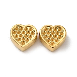 Perles en 304 acier inoxydable, cœur, véritable 18k plaqué or, 13x13.5x6mm, Trou: 2.2mm