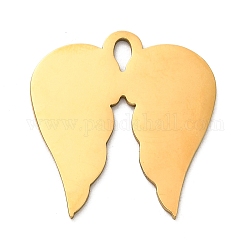Colgantes de 304 acero inoxidable, amuleto de alas, dorado, 26x24.5x1mm, agujero: 4x2 mm