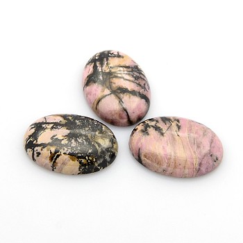 Cabochons en pierre gemme naturelle, ovale, rhodonite, 25x18x5~7mm