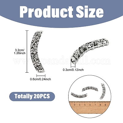 20 шт. бусины-трубочки из сплава в тибетском стиле&nbsp;TIBEB-YW0001-36-1