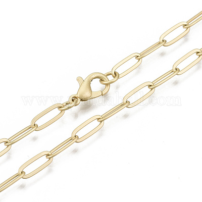 Matte Gold Mixed Paperclip Layering Chain