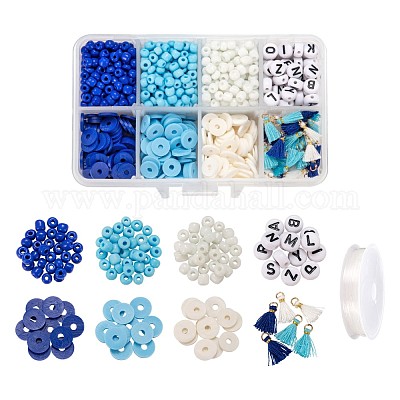 DIY Jewellery Making Kit Flat Glass Seed Beads Clay Beads DIY