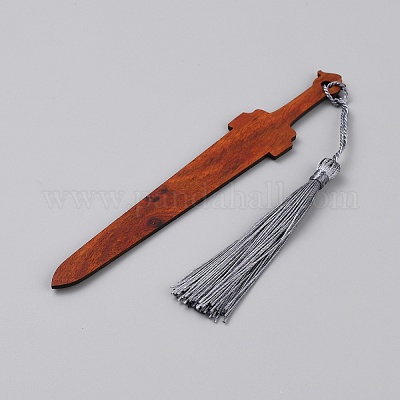 Lesezeichen aus Holzschwert&nbsp;AJEW-WH0348-579A-1