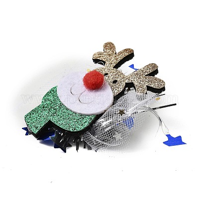 Заколка для волос из фетра с блестками на рождественскую тематику из крокодиловой кожи&nbsp;LS-PHAR-U002-01J-1