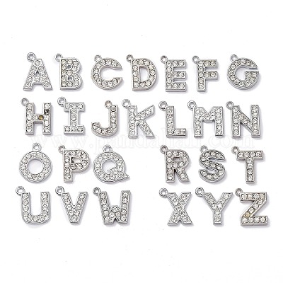 Rhinestone Letters Charms