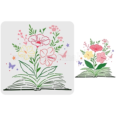 Wholesale FINGERINSPIRE Book Flower Stencil 30x30cm Reusable Book Flower  Ink Drawing Stencils Flower and Butterfly Pattern Drawing Decoration  Stencil for Painting on Wall 