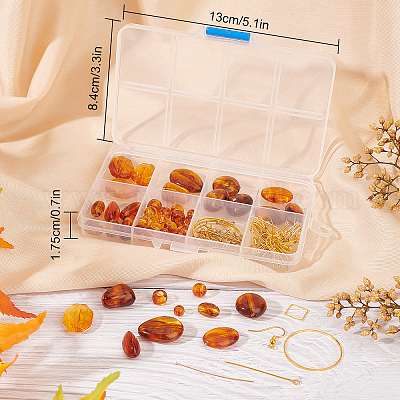 SUNNYCLUE 1 Box DIY 10 Pairs Teardrop Beads Acrylic Amber Beads for Earring  Making Kit Flat Round Sandy Brown Oval Chocolate Acrylic Beads Starters  Beginners DIY Craft Adult Women 