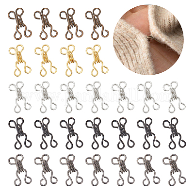 NBEADS 200 Sets 5 Colors Brass Garment Hook and Eye, 12mm Mini Sewing Hooks  and Eyes Closure Hook and Eye Latch for Bra Clothing Craft BJD Garment