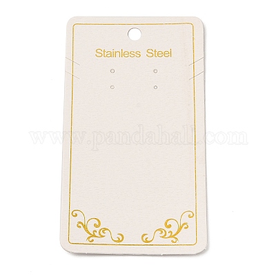 Gold Stamping Paper Jewelry Display Cards, Floral Print Necklace and  Earring Display Cards, Rectangle, Floral White, 12.8x6.9x0.05cm, Hole: 7mm  and 2mm