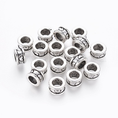 thumbnail image 2 of 20 Antique Silver Tibetan Skull Alloy Beads - Large Hole 12x8mm, 4mm Hole For Jewelry Making 2 of 5