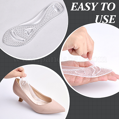 Прозрачные силиконовые накладки на обувь в форме сердца&nbsp;AJEW-WH0709-090-1