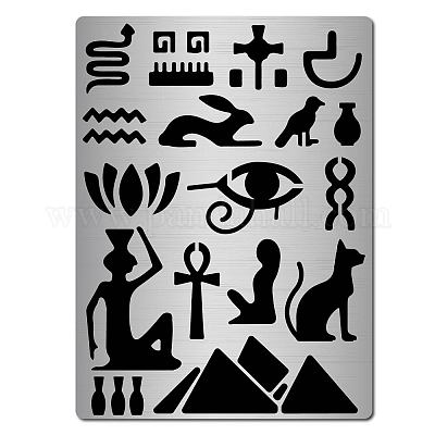 Shop GORGECRAFT Metal Egyptian Symbol Stencil Stainless Steel Animal ...