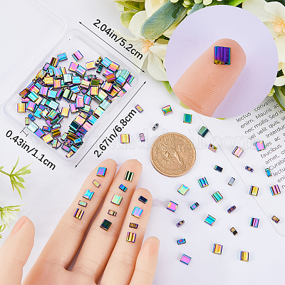 210шт 2 стильные стеклянные бусины&nbsp;SEED-CN0001-30-1