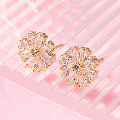 Латунь серьги EJEW-S249-01G-1