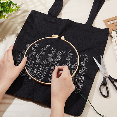 Shop WADORN DIY Canvas Bag Embroidery Kit with Flower Pattern for